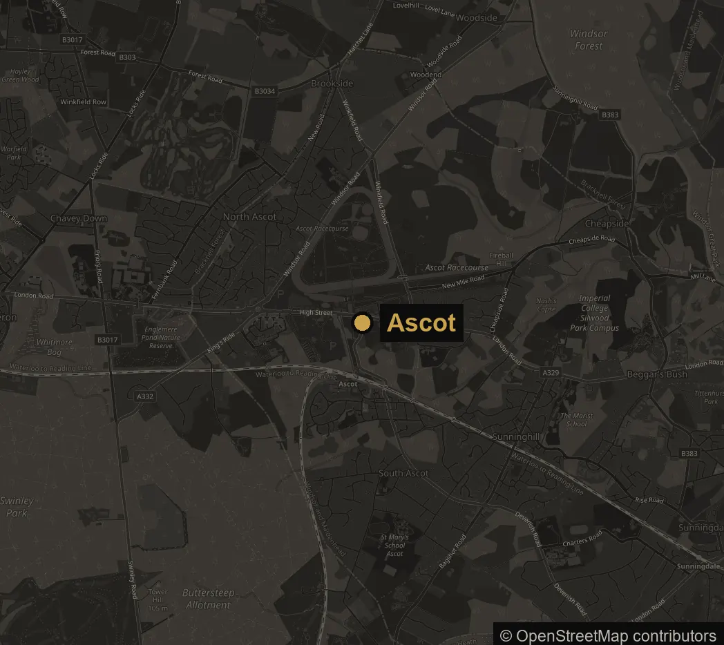 Map of Ascot and nearby