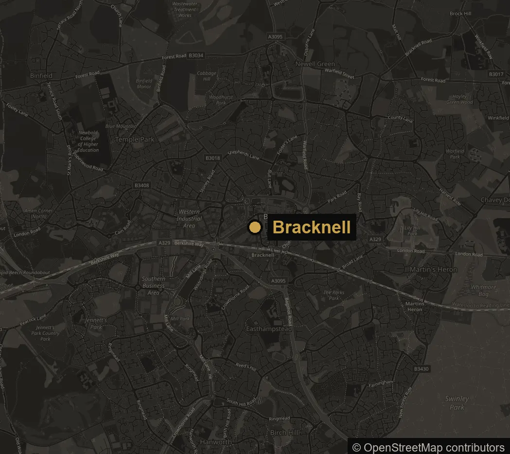 Map of Bracknell and nearby