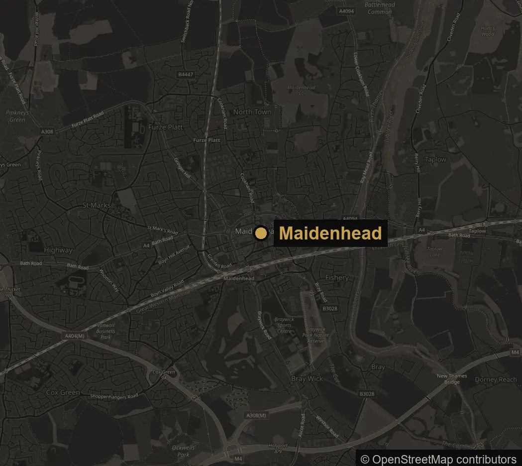 Map of Maidenhead and nearby